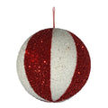 Red &amp; White Candyland Striped Bauble (30cm)