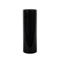 Black Gloss Cylinder Glass Vase (30cm H x 10cm W)