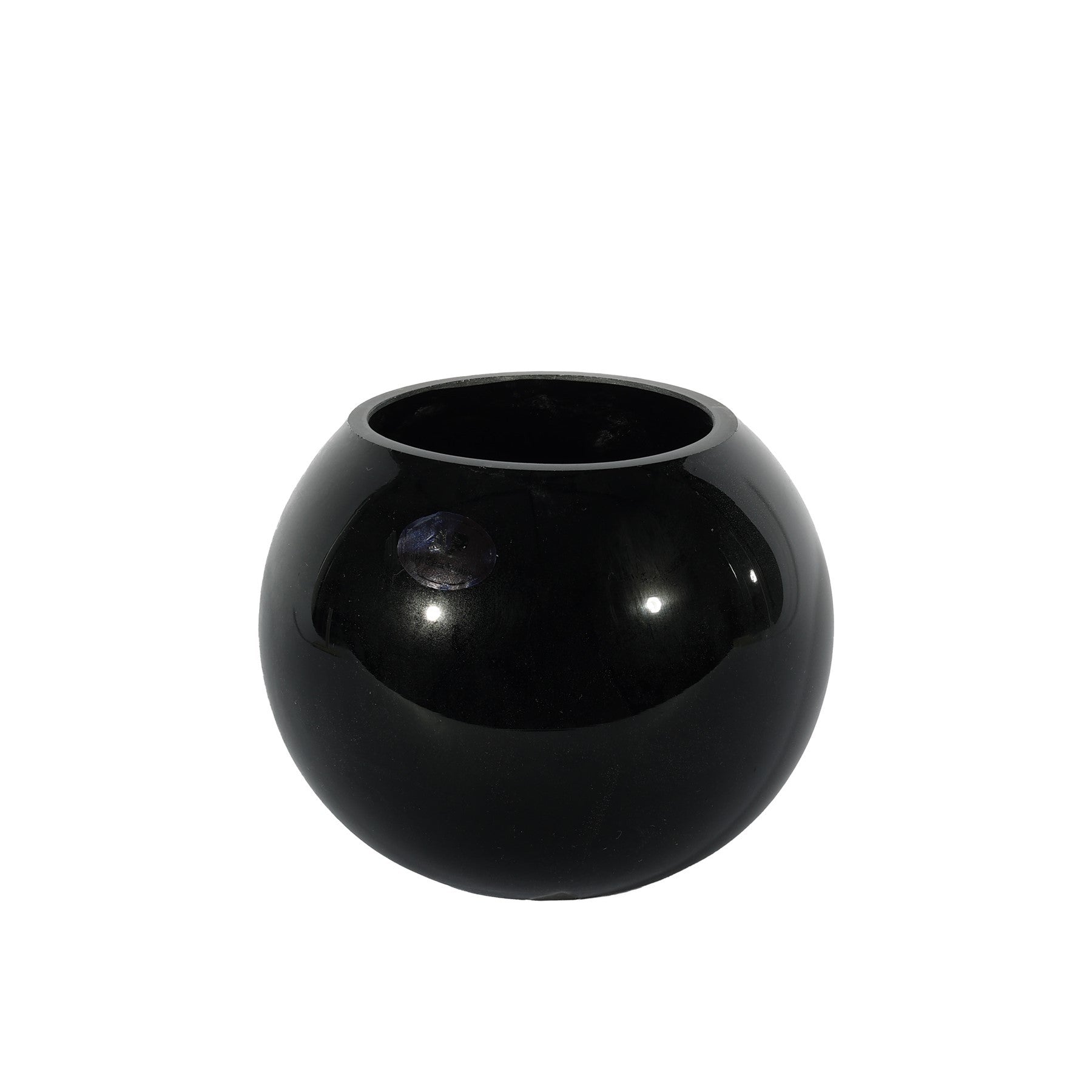 Black Gloss Bubble Ball Glass Vase (10cm)