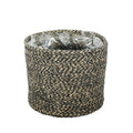 Natural &amp; Black Jute Rope Basket (16x14cm)