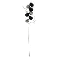 Silver &amp; Black Velvet Pumpkin Pick (70cm)