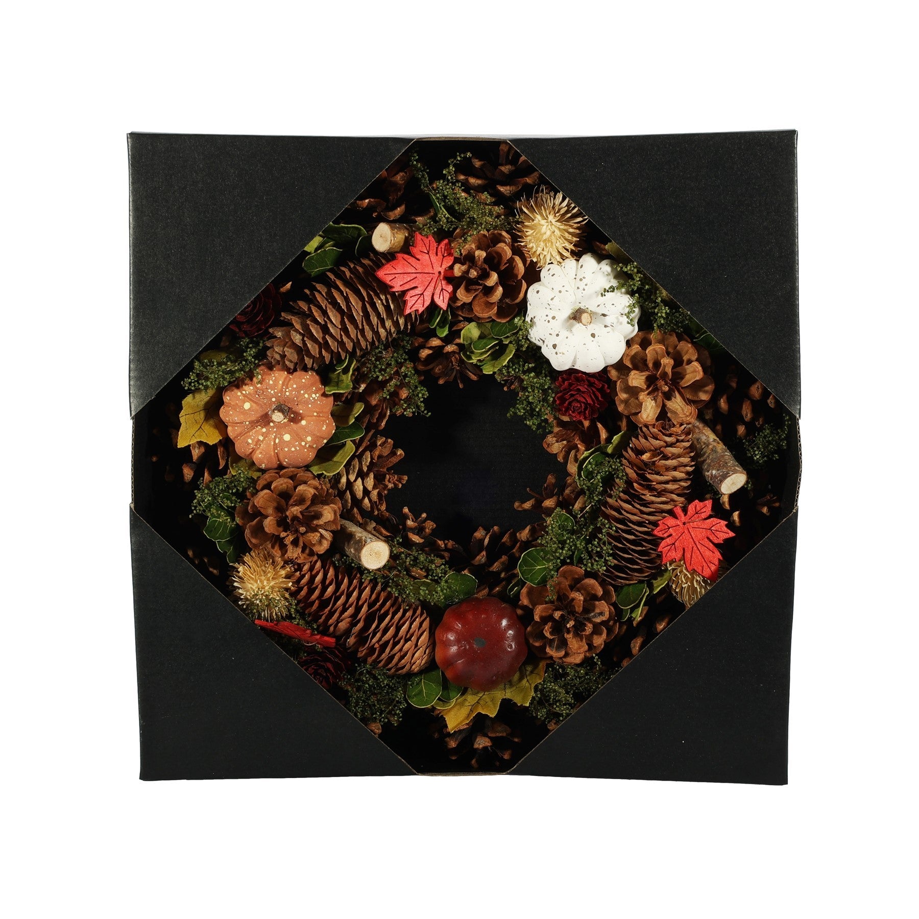 Autumn Wreath with Leaves &amp; Pumpkins (30cm)