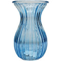 Blue Harper Fluted &amp; Flared����Glass Vase (14cm)