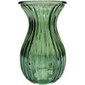 Green Harper Fluted &amp; Flared����Glass Vase (14cm)