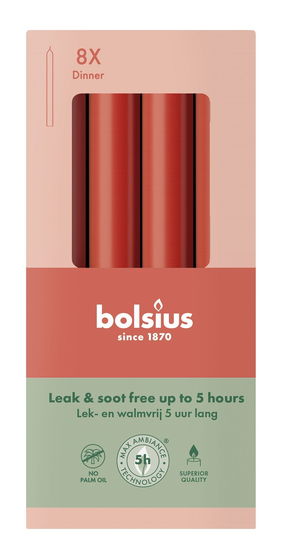 Bolsius Delicate Red Essentials Dinner Candles (170 x 20mm)