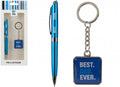 Blue Best Dad Ever Pen and Keyring Set