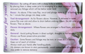 Cut Flowers Care Card