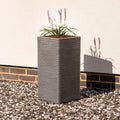 Pewter Tall Square Planter (60cm)