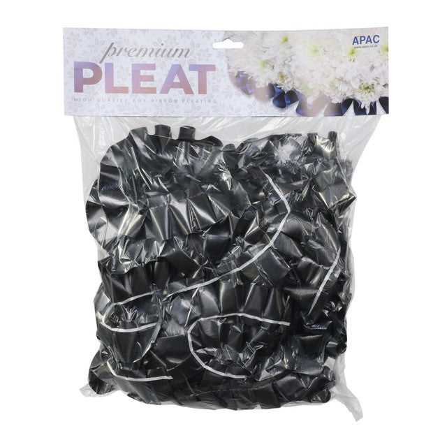 Premium Black Pleat Ribbon (50mm x 30m)
