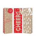Festive Christmas Kraft Bottle Bags
