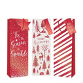 Red Foil Christmas Bottle Bags
