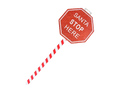 Red Santa Stop Here Sign