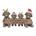 Christmas Highland Cows With Sign Ornament