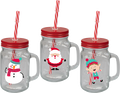 Christmas Mason Jar &amp; Straw (Assorted)