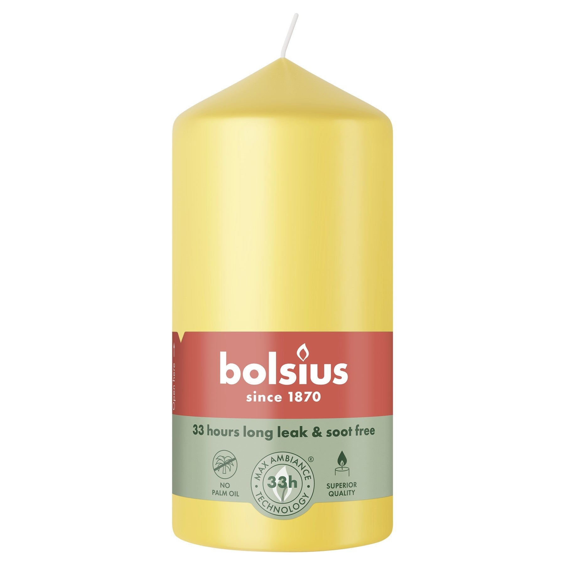 Sunny Yellow Pillar Candle (120mm)