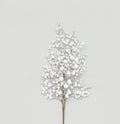 Flocked Berry Spray White (66cm)