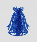 Midnight Blue Glitter 3D Bell Decoration (10cm)