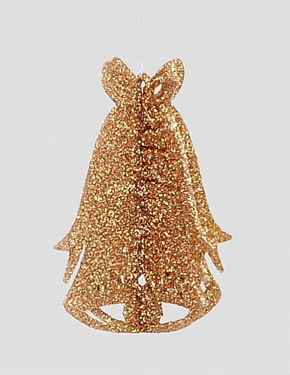 Copper Glitter 3D Bell Decoration (10cm)