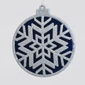 Blue &amp; Silver Snowflake Disk Hanging Decoration (10cm)