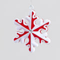Red &amp; White Snowflake Hanging Decoration (10cm)
