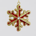 Red &amp; Gold Snowflake Hanging Decoration (10cm)