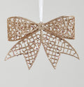 Rose Gold Glitter Bow Hanging Decoration (20cm)