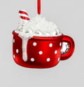 Red &amp; White Candy Cane &amp; Cup Hanging Decoration