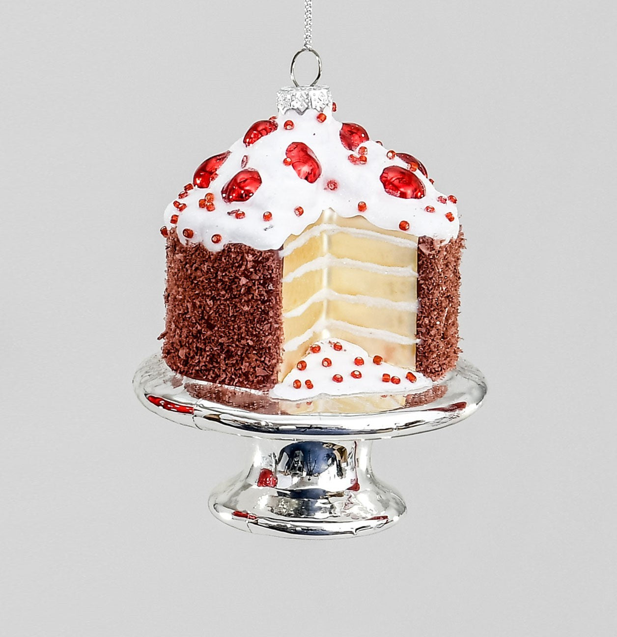 Cake on Glass Stand Hanging Decoration (12cm)