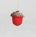 Red Fabric Acorn Hanging Decoration (18cm)