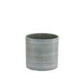 Grey/White Striped Ceramic Pot (13cm)