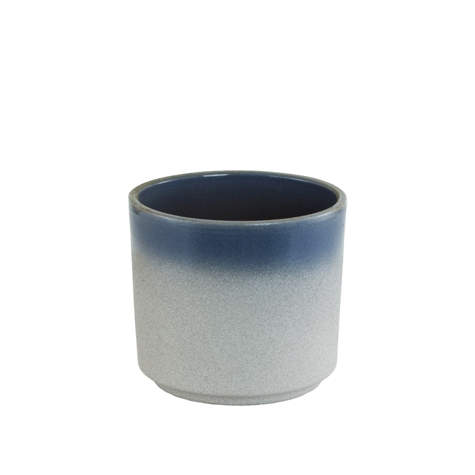 Grey/Navy Ceramic Plant Pot (10cm)