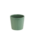 Gloss Sage Green Ceramic Block Pattern Pot (10cm)