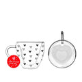 Valentines Double Walled Glass Heart Mug