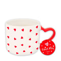 Valentines Heart Handle &amp; Heart Print Mug