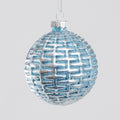 Blue Glass Ridge Bauble (8cm)