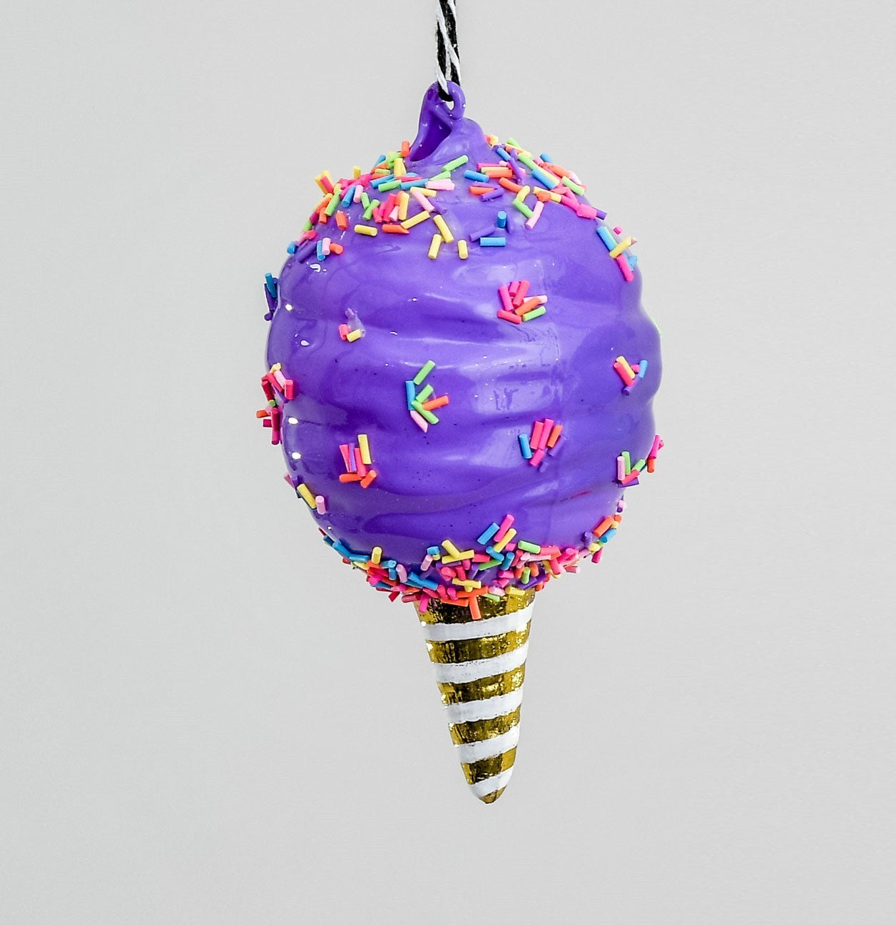Purple Glass Ice Cream Hanging Decoration (14cm)