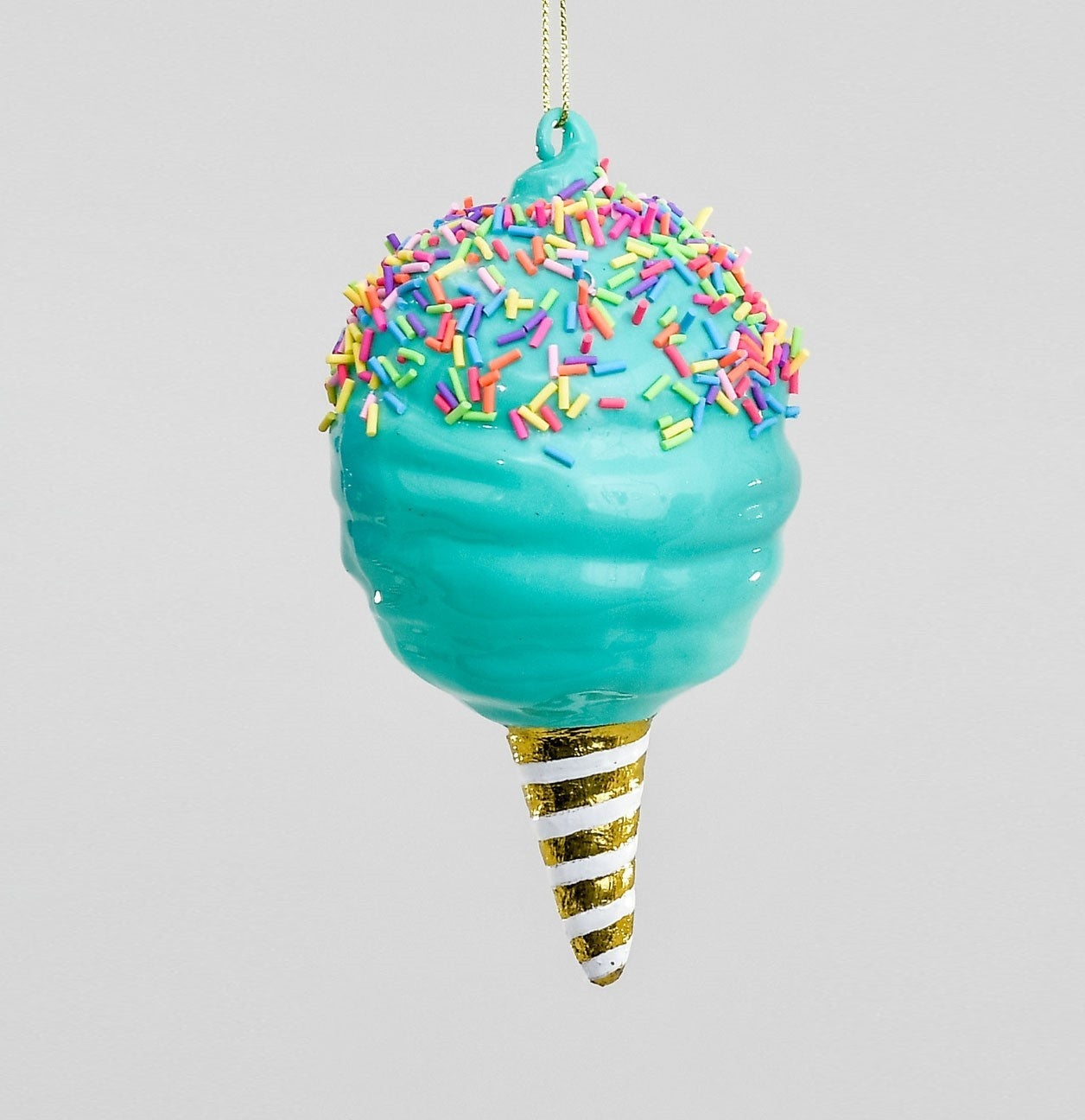 Turquoise Glass Ice Cream Decoration (14cm)