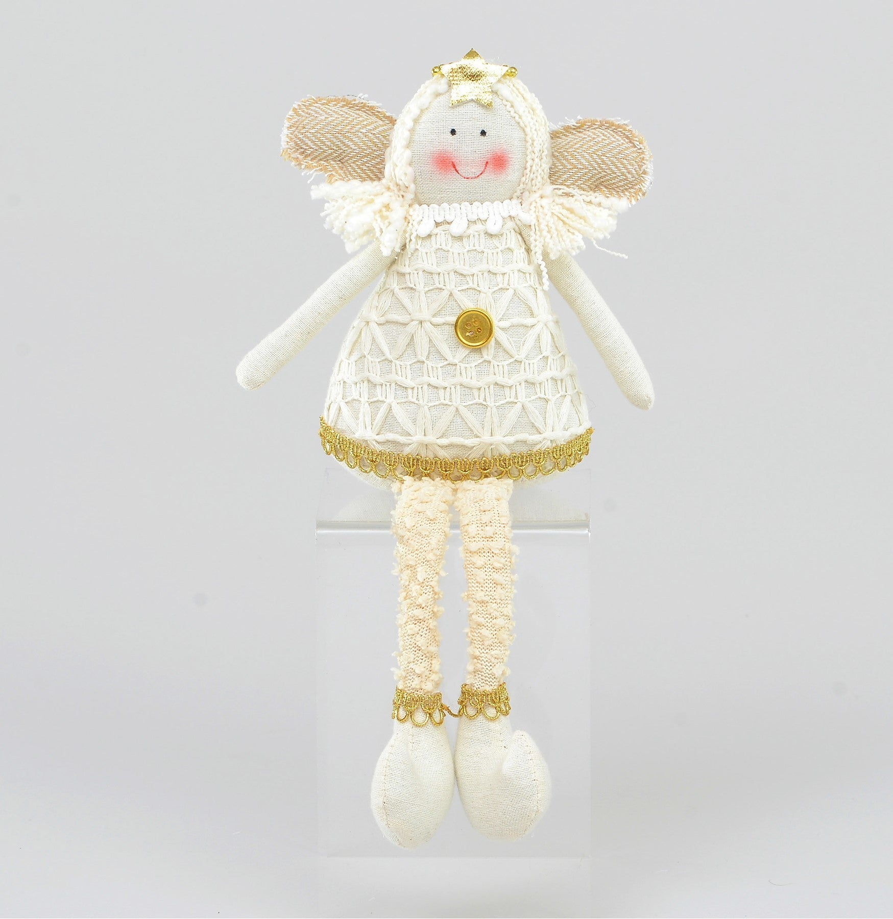 Neutral Fabric Sitting Angel (32cm)