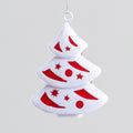Red &amp; White Glitter Tree Hanging Decoration (10cm)