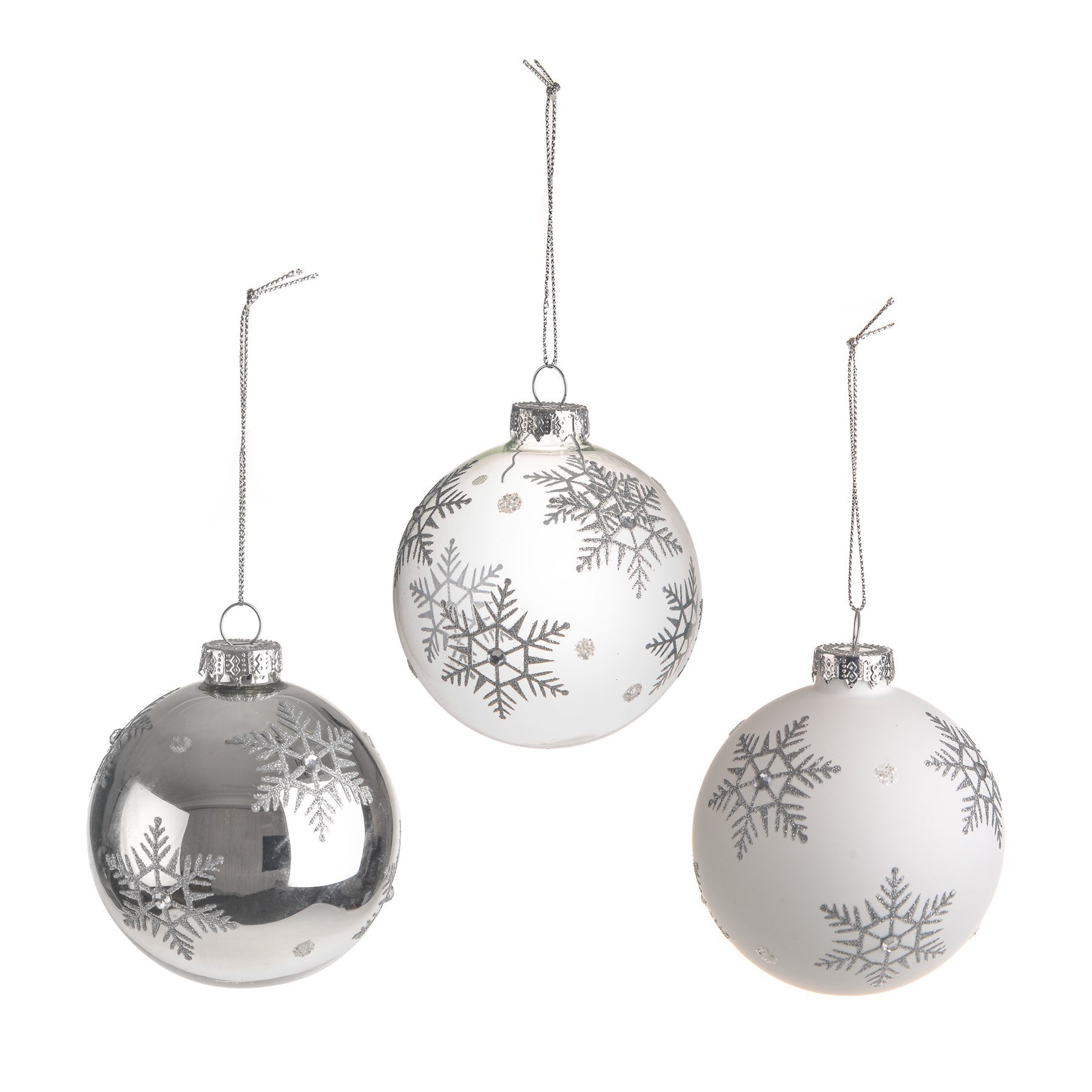 Snowflake Design Glass Bauble