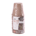 8cm Round Brown Fibre Pots (x12)