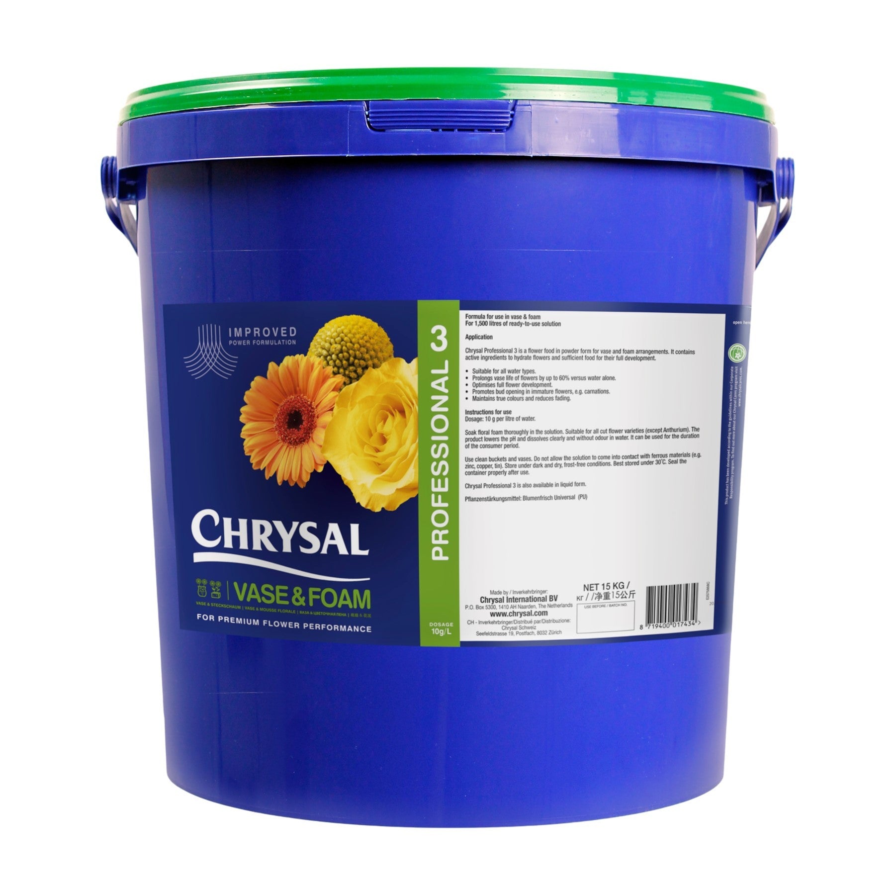 Chrysal Professional 3 Vase &amp; Foam Solution (15kg)