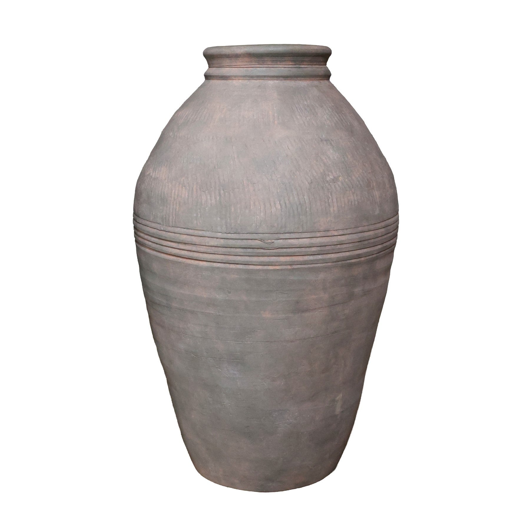 Antique Green Terracotta Tall Olive Pot Vase (47.5cm H)