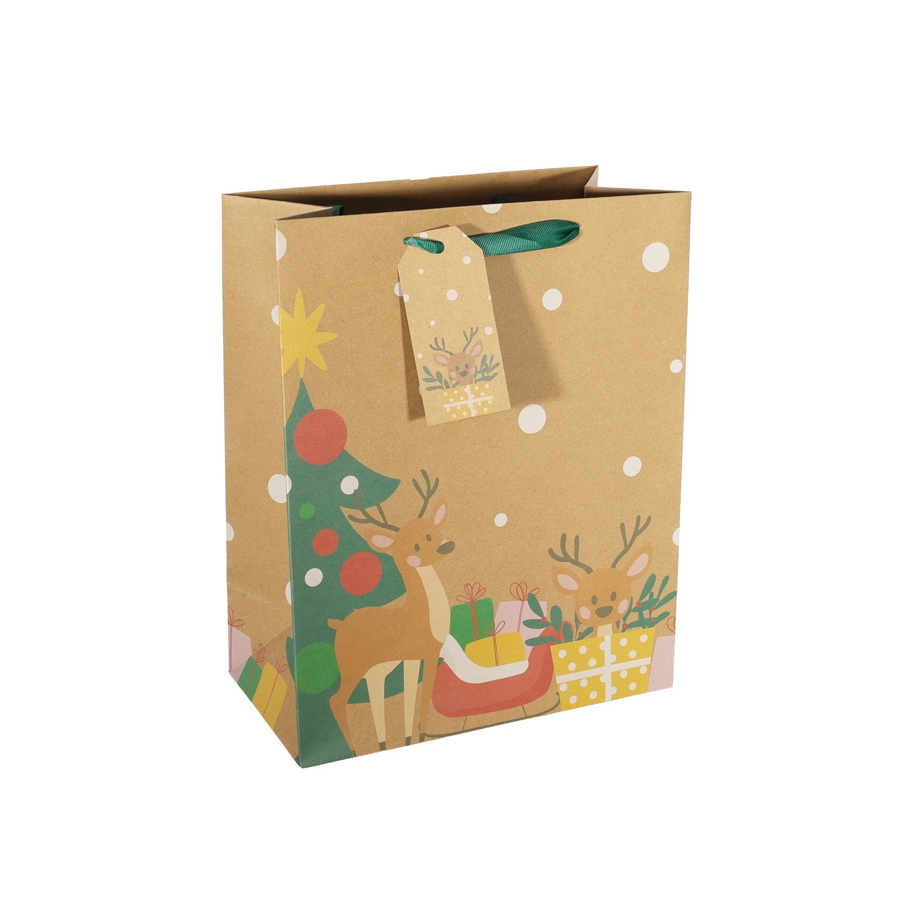 Reindeer Kraft Gift Bag (Large)