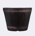 Black Oakwood Barrel Planter (34cm)