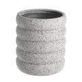 Light Grey Contoured Cylinder Ceramic Vase (14.5cm)