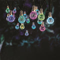 Warm White Crackled Coloured Bulbs LED Solar Lights (3.8m)