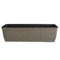 Grey Rattan Effect Trough Planter (59cm)