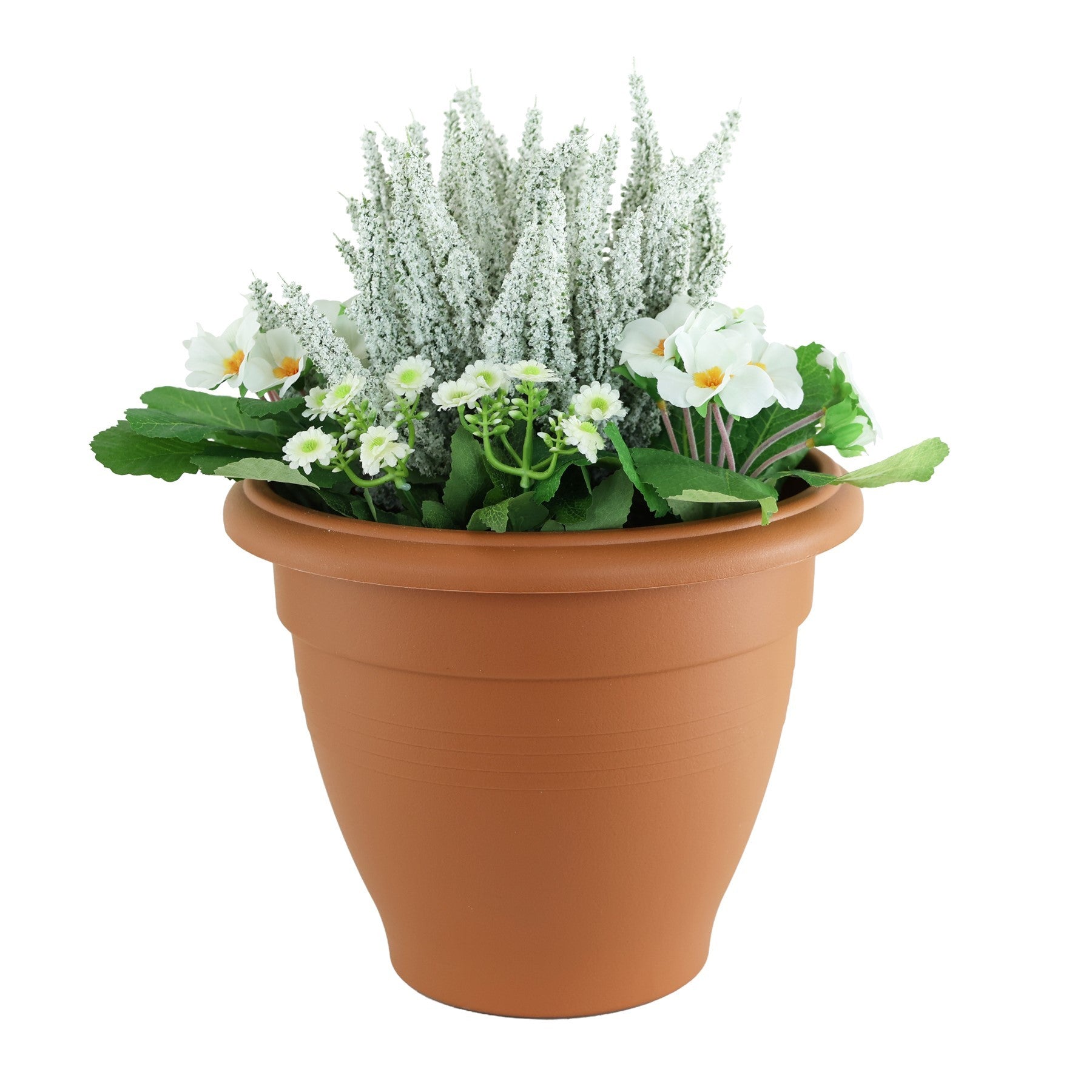 White Erica &amp; Primrose Patio Planter