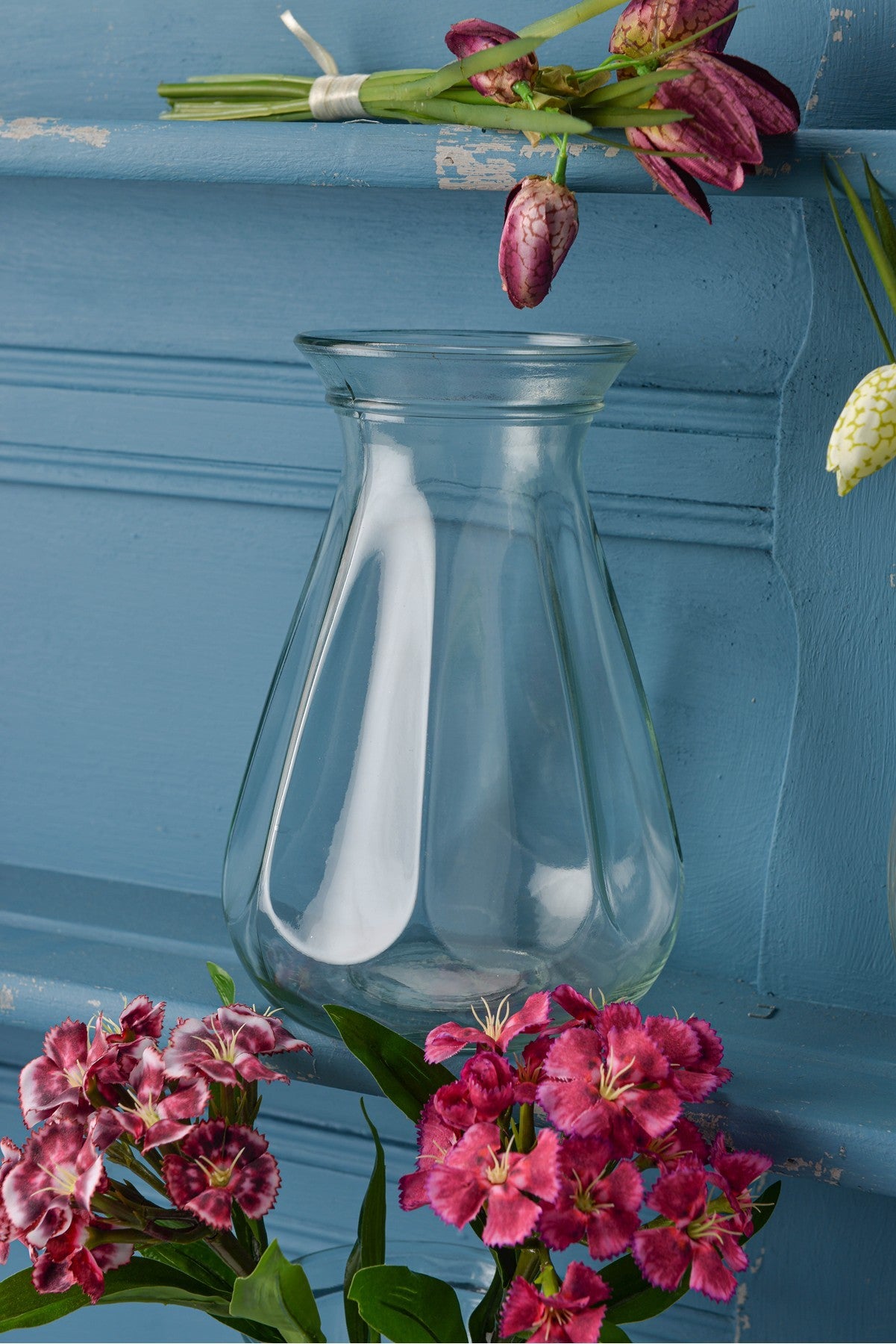 Clear Glass Olpe Vase (19.5cm x 13.5cm)